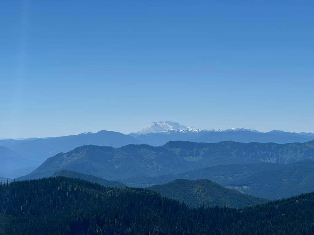 Mountain range with snow peak