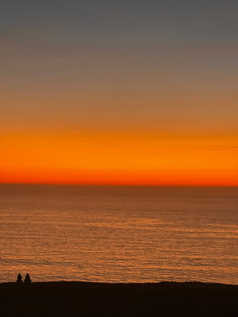 Ocean horizon at golden hour
